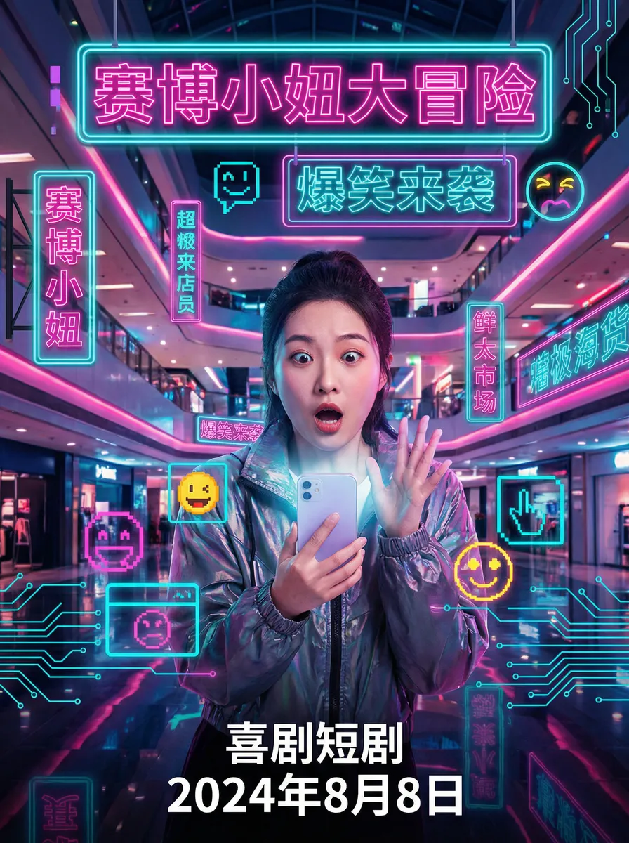 免费看美女裸露无档网站 搞笑喜剧短剧 - 赛博小妞大冒险海报